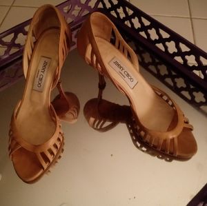 Jimmy Choo tan sandals mint condition! Size 38 1/2